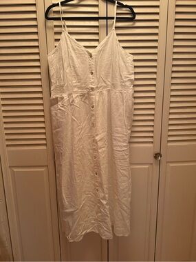 a new day White Button-Front Midi Dress